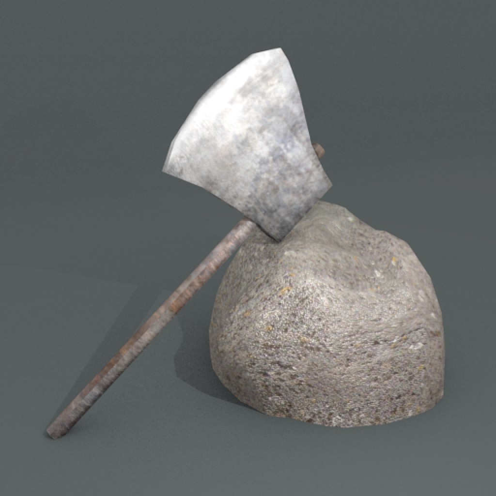 High-res Low-poly Axe preview image 1
